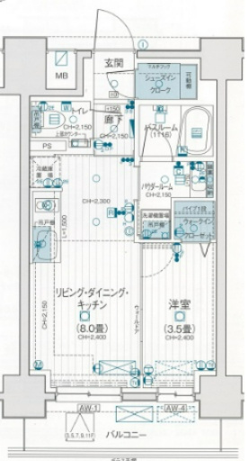 海老名市泉１丁目の賃貸マンションの間取り