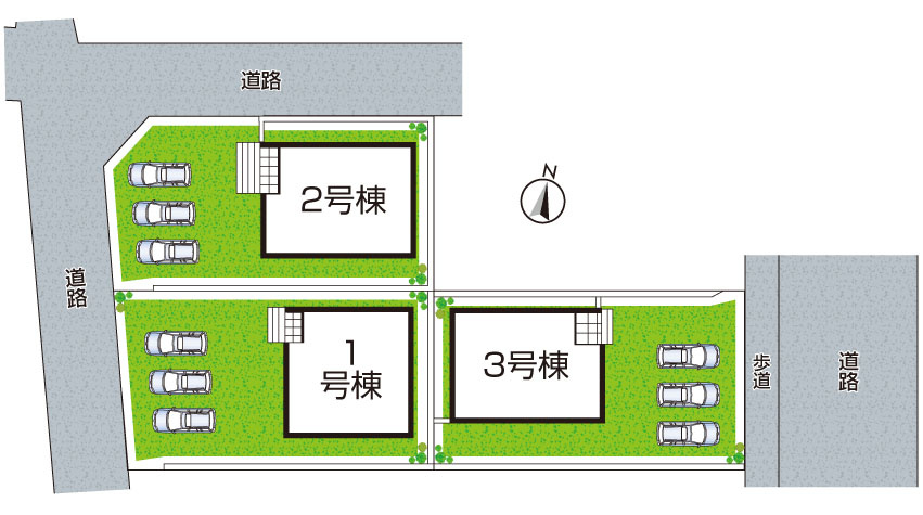 揖保郡太子町鵤　第6期　新築一戸建ての区画図|全３区画