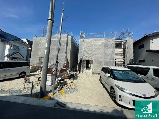 揖保郡太子町鵤　第6期　新築一戸建ての外観|周辺は落ち着いた街並みの住宅地！子育てがしやすい住環境です！まだ未完成ですが、現地でしかわからない事もございます。是非一度ご覧ください。