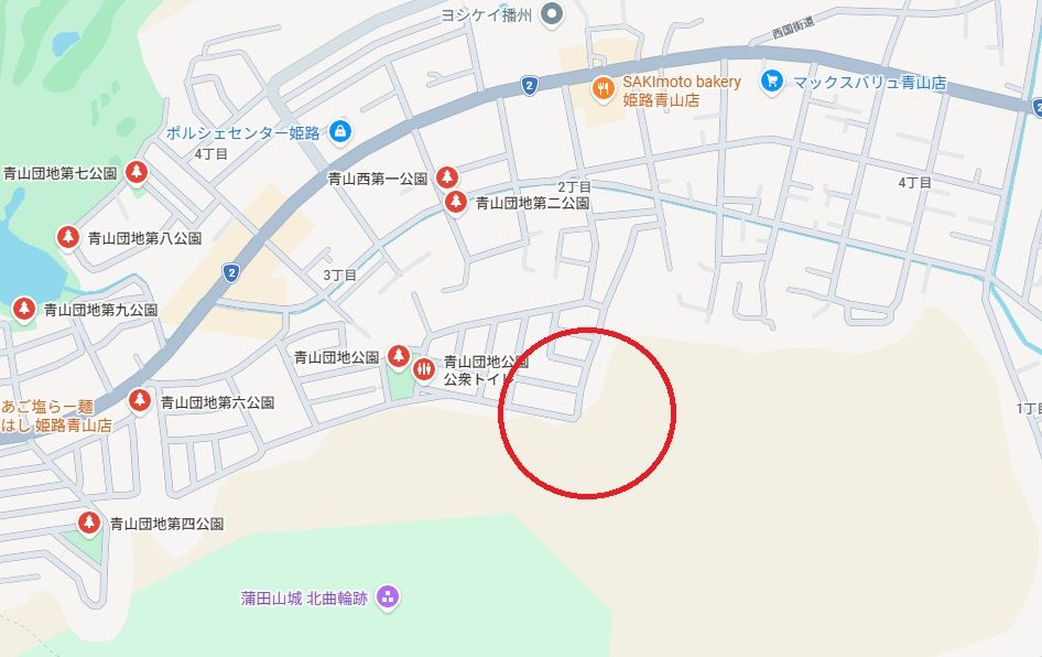 姫路市広畑区西蒲田　　　中古戸建の地図