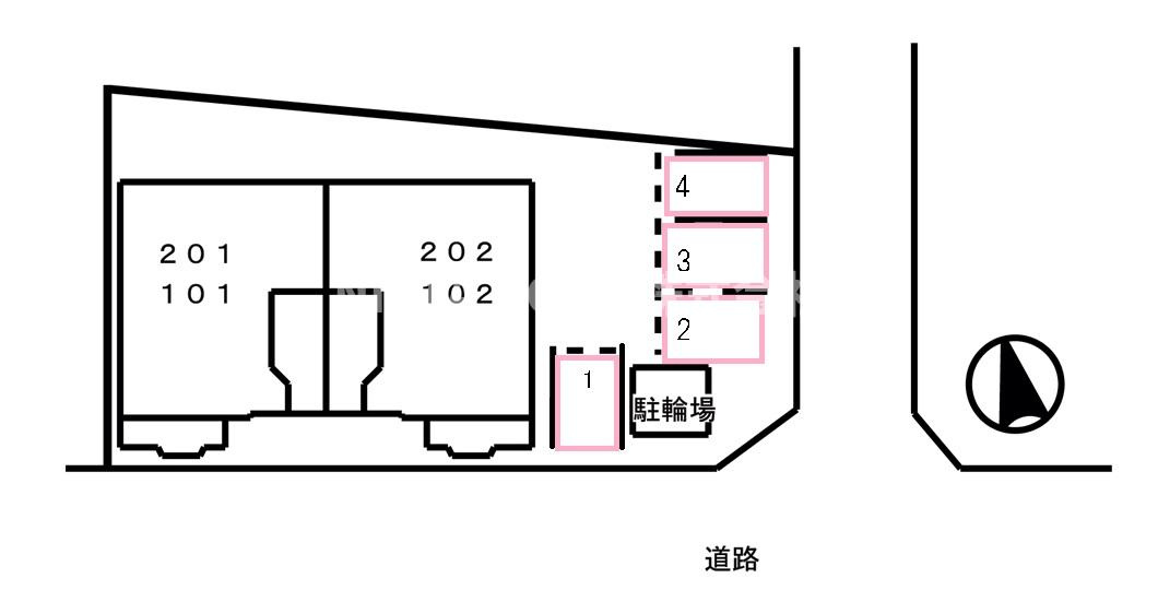 福知山市厚東町のアパートの区画図
