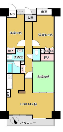 【間取り】 | ☆イトーピア生駒ファインコート772号