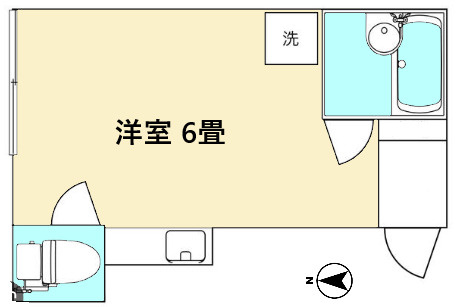 駒場東大前　山形屋ビル　駅近　室内洗濯機置場　バストイレ別の間取り