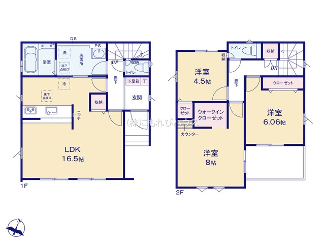上尾市井戸木　4期　新築一戸建て　グラファーレ　01の間取り|【全1棟・1号棟】上尾市井戸木　4期　新築一戸建て　グラファーレ　01・3LDK・土地面積89.44m2・建物面積89.01m2