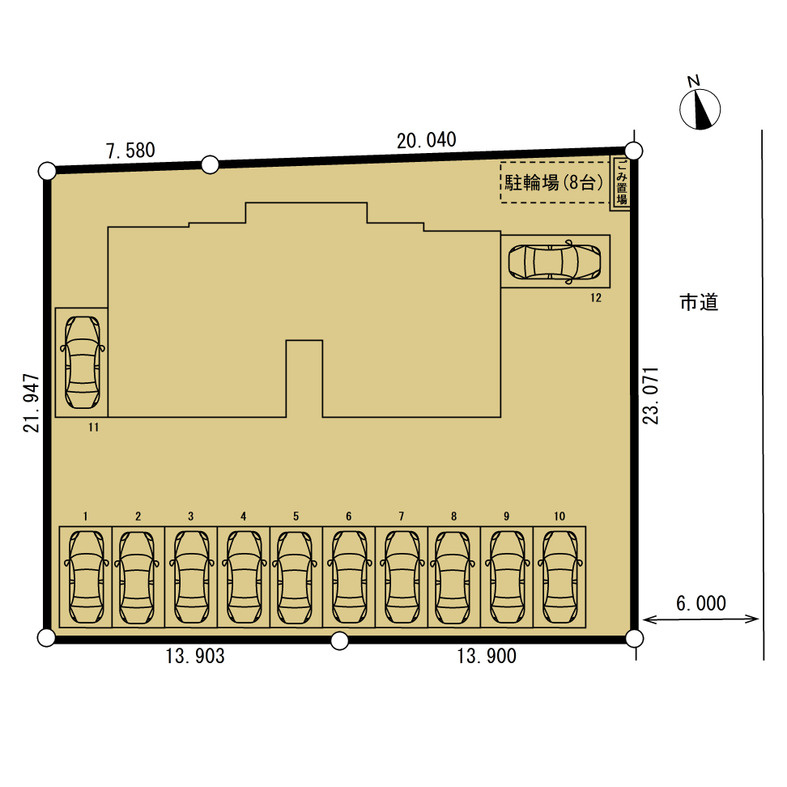 （仮称）半田市苗代町共同住宅　新築工事の区画図