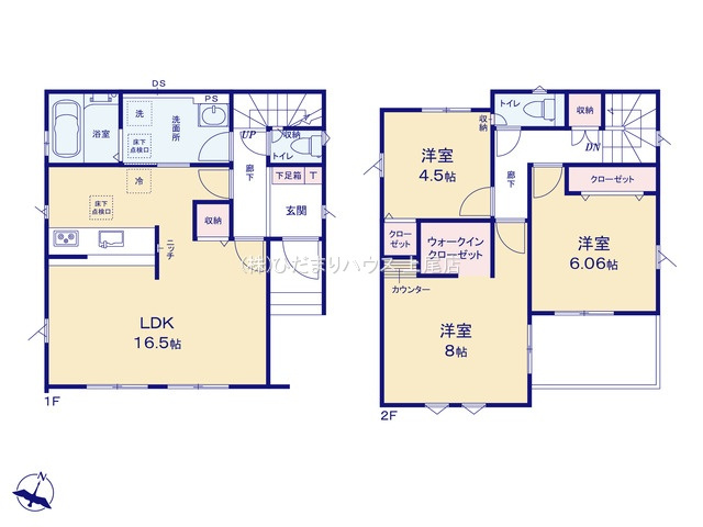 上尾市井戸木4期　新築戸建　グラファーレ01の間取り