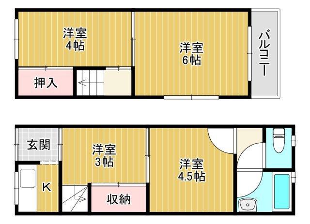 【間取り】 | 鴫野西1丁目テラスハウス