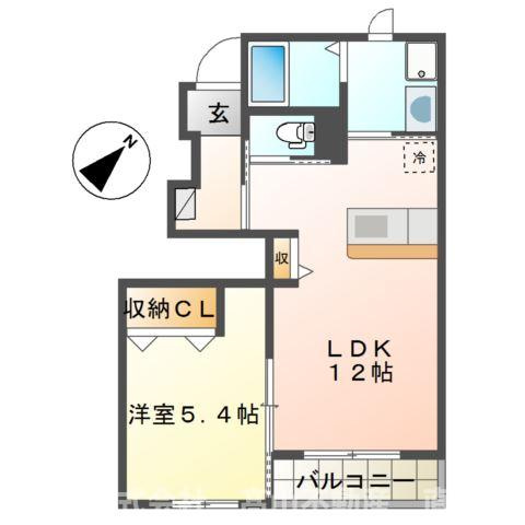 直方市大字感田のアパートの間取り