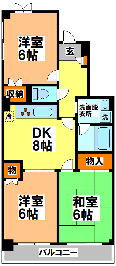 武蔵野市境南町５丁目の賃貸マンションの間取り