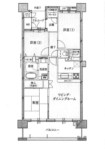 【間取り】 | シーズガーデン桐生本町　SIC付き　3LDK | 間取はイメージです