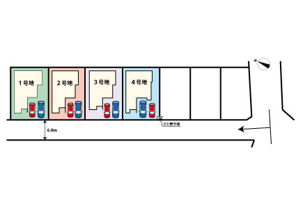 高田5丁目　新築戸建　4棟の区画図