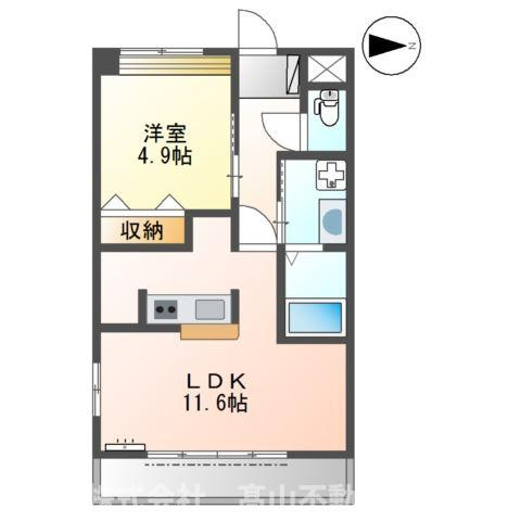 直方市大字感田のアパートの間取り