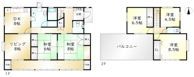 芳田戸建中古の間取り
