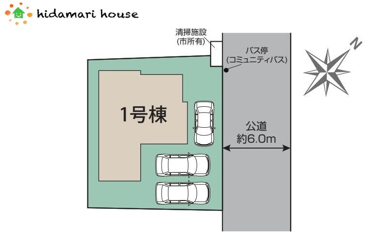西区中野林　新築戸建　ブルーミング01の区画図