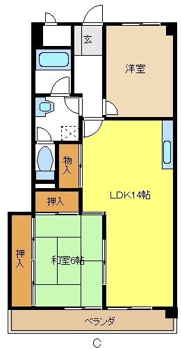 ＯＳ・ＳＫＹマンション植田南の間取り
