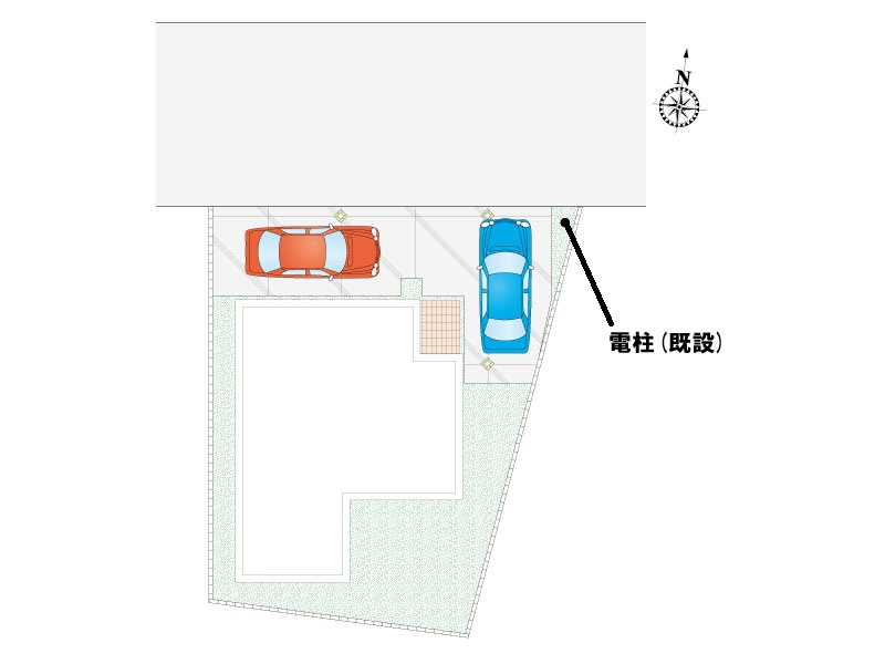 【坂戸市鎌倉町5号棟 区画図】カースペース2台分ございます。