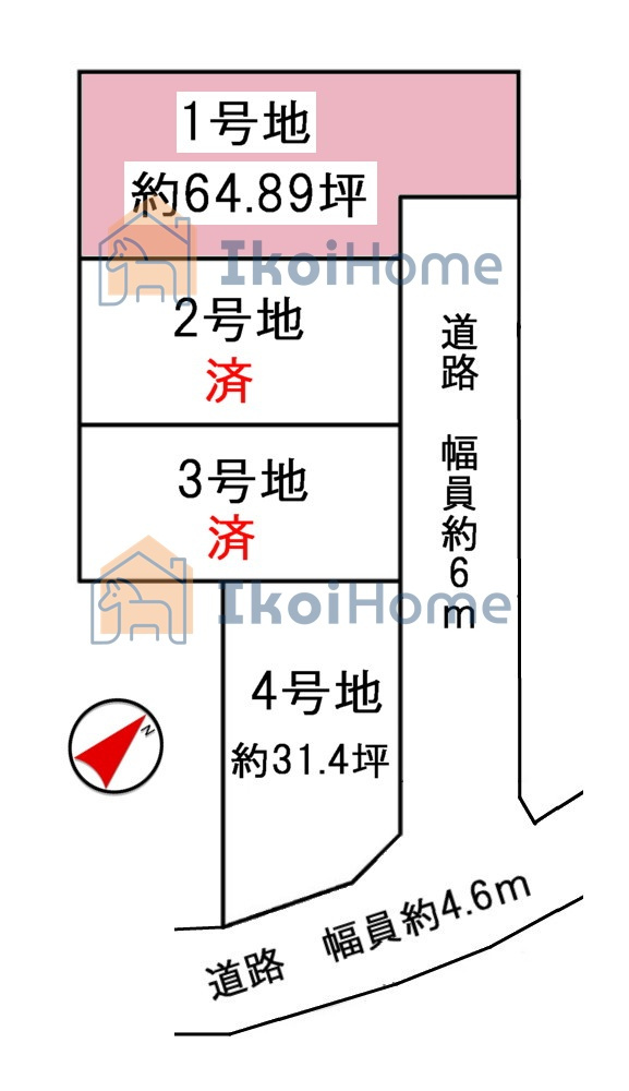 明石市東山町1号地　土地の土地図|●資料・カタログのご請求無料●敷地面積は約64.89坪で広々！更地になります！
