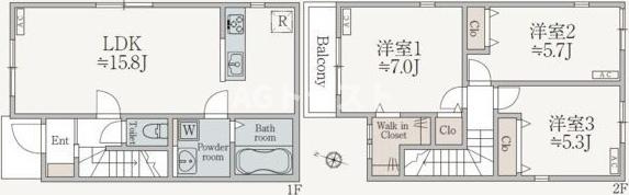 【間取り】 | 上尾市小泉4丁目貸家