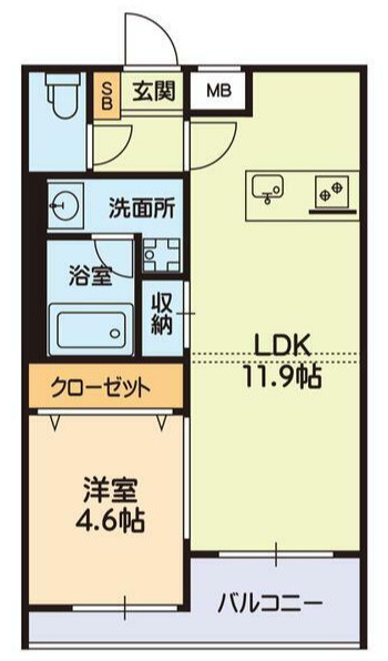 熊本市西区池田４丁目の賃貸マンションの間取り