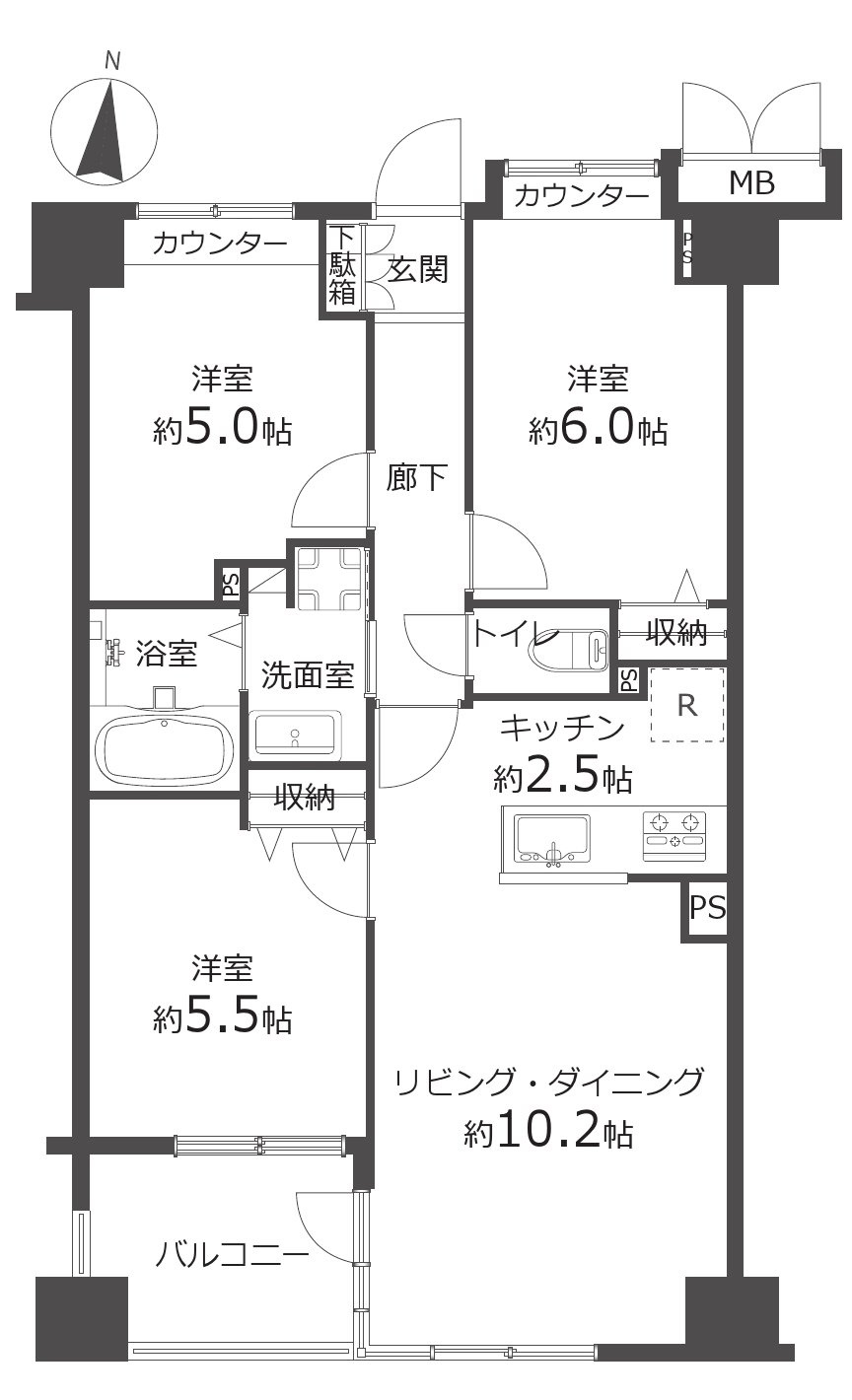 サンデュエル府中の間取り