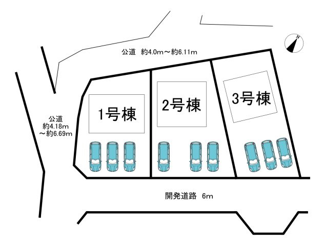 知多市金沢字泉脇　全3棟　1号棟の区画図|全3区画分譲地♪