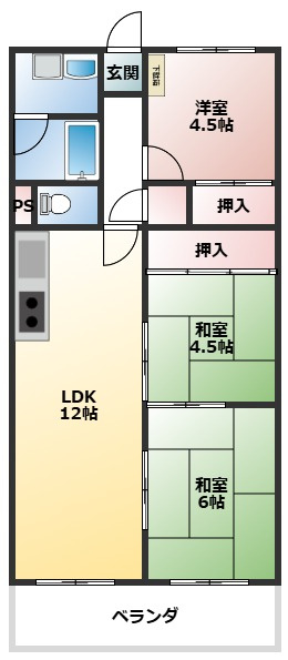 サンハイツ土山明石市二見町西二見の間取り