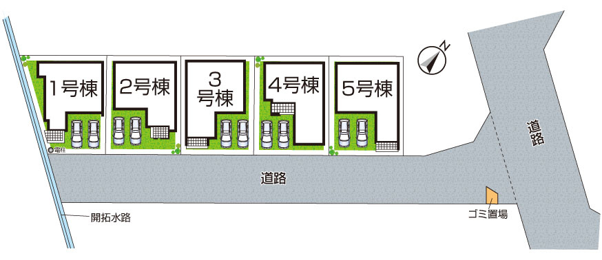 ★大津市下阪本　第5期　新築一戸建ての区画図|全5区画