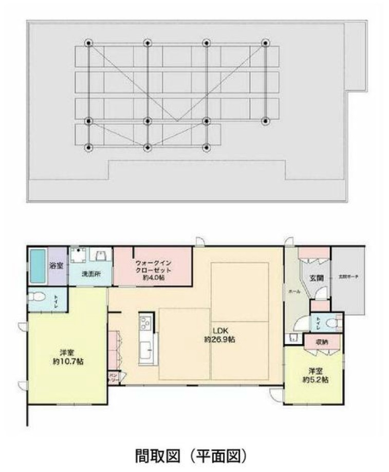 【中古戸建】前橋市富士見町小暮の間取り|■間取り図｜敷地面積：308.27（約93.25坪）　建物面積：102.87（約31.11坪）