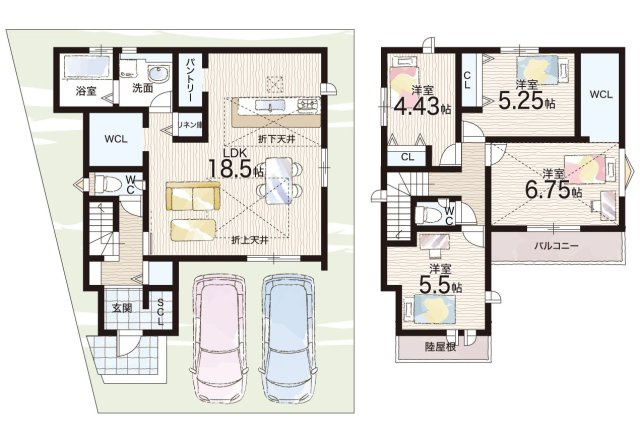 大津市下阪本　第5期　新築一戸建ての間取り|1号地