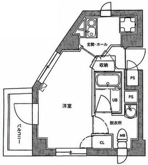 【間取り】 | エテルノ高田馬場 | 南西向きのお部屋なので、陽当たり・通風良好です！