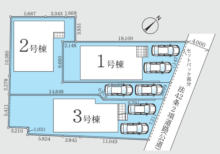 習志野市花咲１丁目１期の区画図