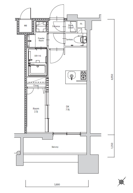 新品家具付きマンション築港本町8B(KaGood福岡)