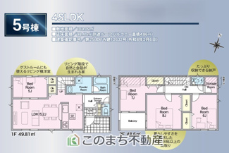 【間取り】 | 常総市水海道諏訪町第3　5号棟 | 4LDK+ストレージルームで使い方色々♪