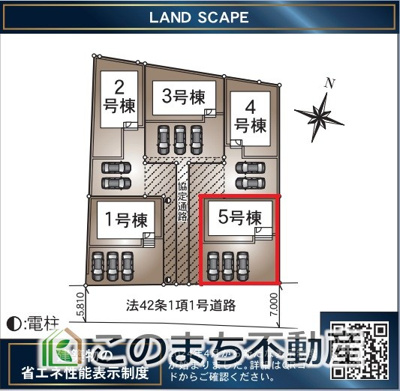 【区画図】 | 常総市水海道諏訪町第3　5号棟 | 前面道路も広くお車の入出庫がしやすいのが特徴です！