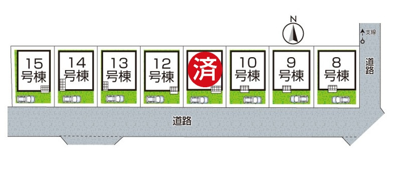 尼崎市高田町　第1期　新築一戸建ての区画図|全15区画