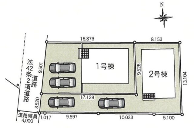 【Cradle garden】宇都宮市東峰町 第7 全2棟の区画図|〇2号棟〇

※2026年6月撮影