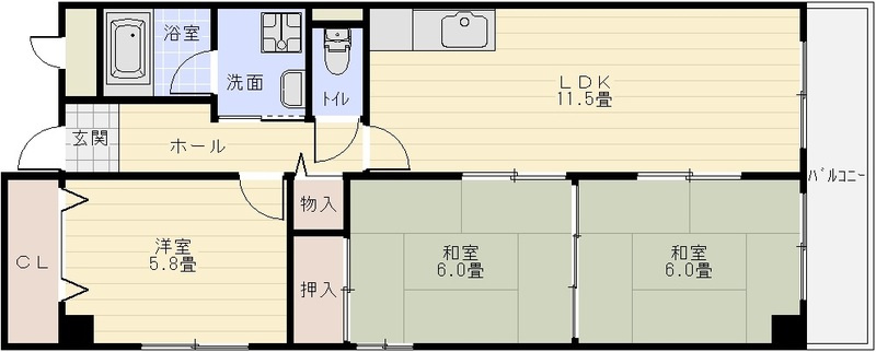 クロスロウズ荒木街の間取り
