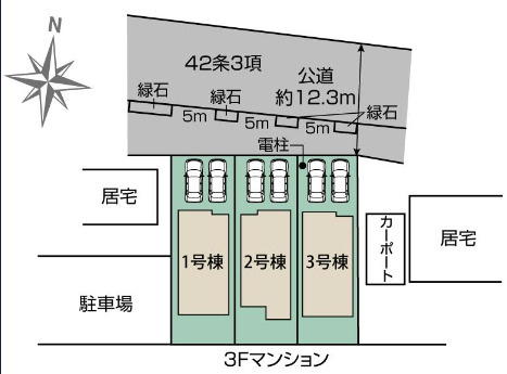 越谷市登戸町 新築分譲住宅 全3棟 2号棟の区画図