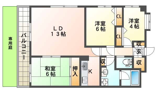 ベルトピア西明石Ⅲの間取り