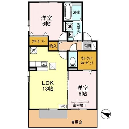 ロイヤルガーデン絆 Bの間取り
