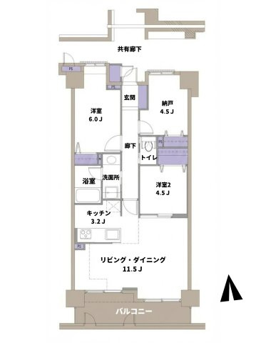 ヴィルヌーブ北仙台の間取り