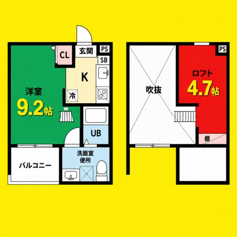 イースト　クレッセント　名古屋市賃貸　仲介手数料無料の間取り
