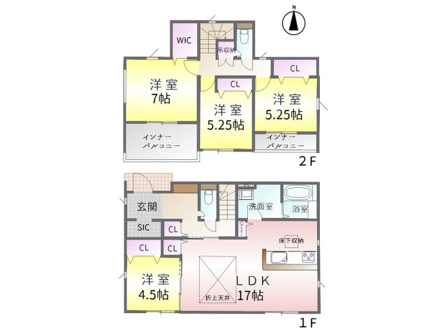 春日井市上田楽町(全3棟)の間取り