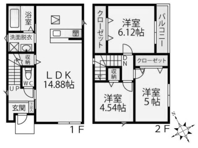 サンラプロ津田Ⅱの間取り