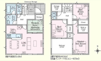 【間取り】 | 岐南町薬師寺新築建売全3棟！お車並列4台可能！広々インナーバルコニーのあるお家！ | 岐南町薬師寺新築建売全3棟！お車並列4台可能！広々インナーバルコニーのあるお家！