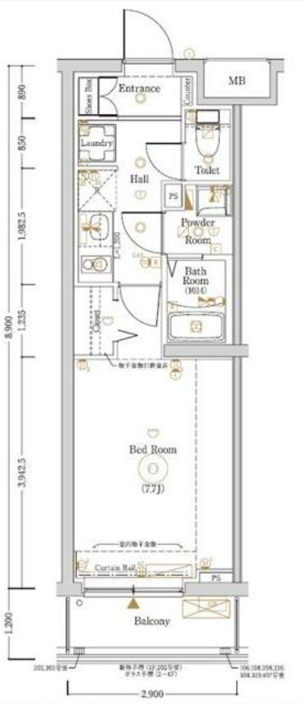 川崎市多摩区登戸新町の賃貸マンションの間取り
