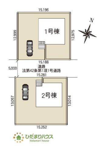 【区画図】 | 東海村村松第6　新築戸建　2号棟 | 陽当たり良好で、昼間は電気いらず。