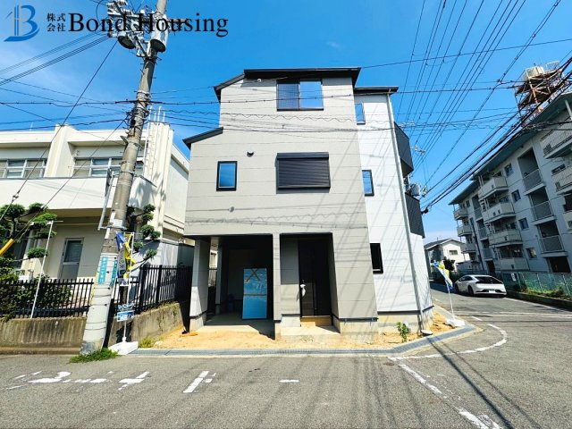 南西角地で陽当たり良好　野々上1丁目　新築2区画　1号棟の外観