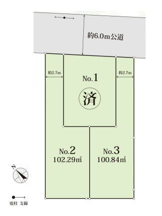 【区画図】 | 東久留米市滝山７丁目　建築条件付売地　３区画 | 全3区画の建築条件付売地が登場です
