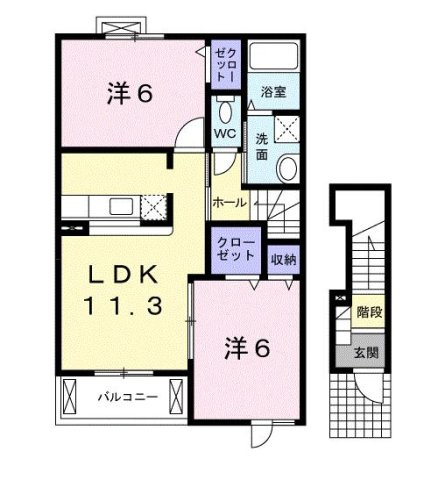 ウェストリバー　弐番館の間取り